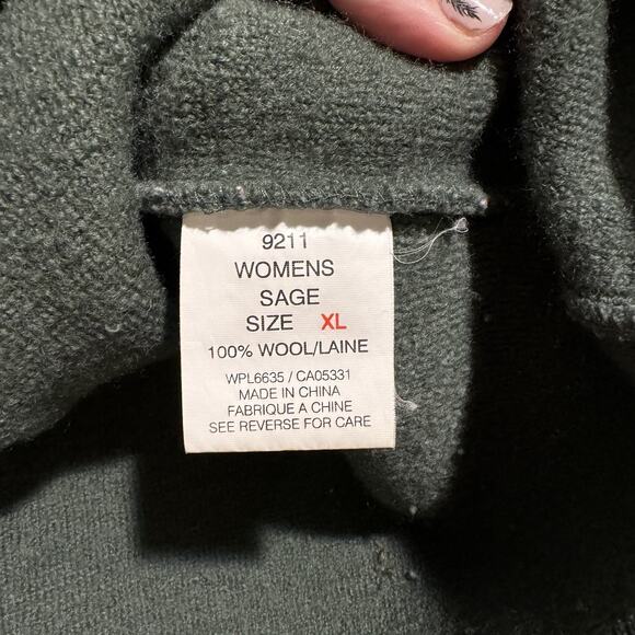 Woolrich Christmas Tree Wool Button Up Sweater Vest Sage Green Size XL - Picture 5 of 8